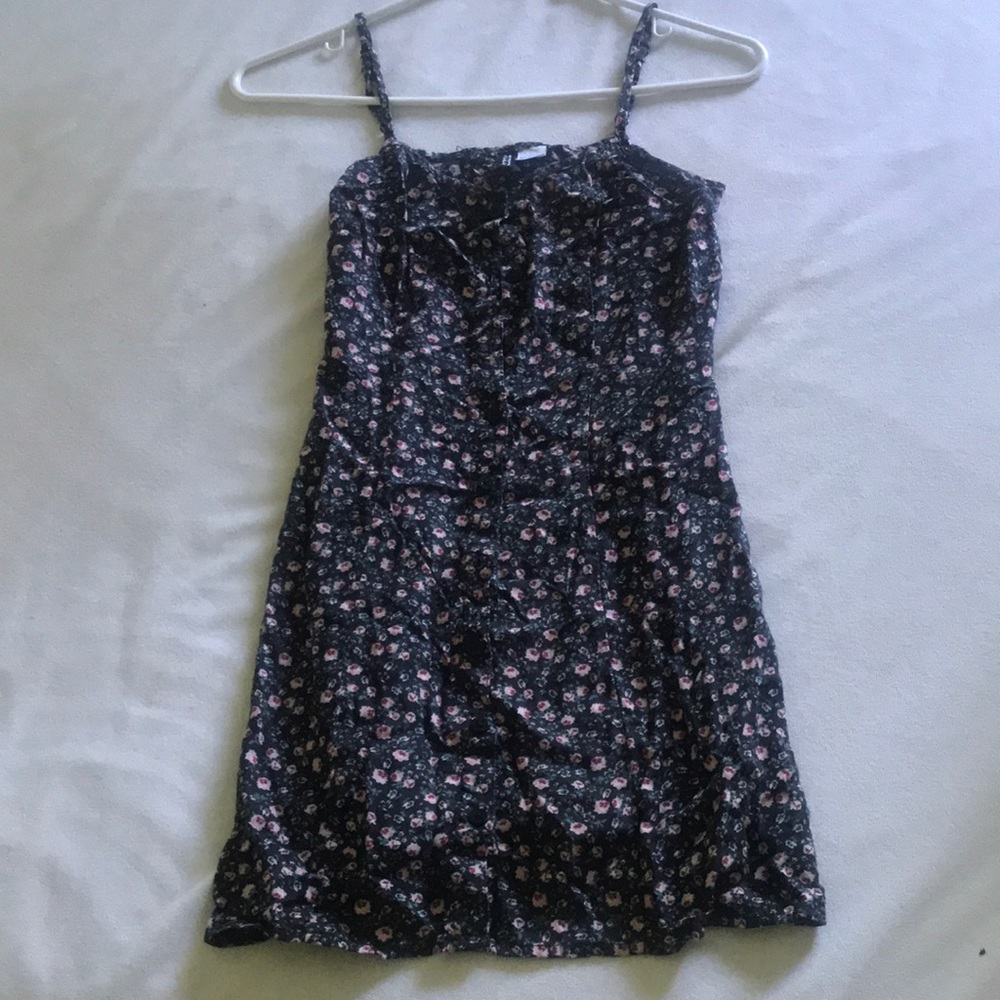 Divided Floral Print Short Dress